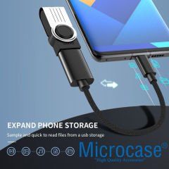 Microcase Type C USB 3.0 OTG Adaptör - Siyah AL2599