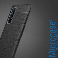 Microcase Oppo Reno 3 Pro Leather Tpu Silikon Kılıf - Siyah