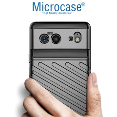 Microcase Google Pixel 6 Thunder Serisi Darbeye Dayanıklı Silikon Kılıf - Siyah