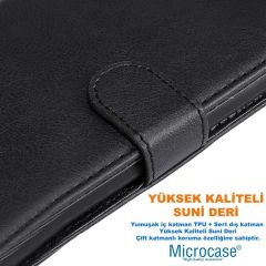 Microcase Xiaomi Redmi Poco F5 Pro / K60 Pro  Darbeye Dayanıklı Cüzdanlı ve Standlı Kapaklı Deri Kılıf Siyah AL4232
