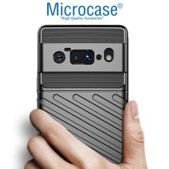Microcase Google Pixel 6 Pro Thunder Serisi Darbeye Dayanıklı Silikon Kılıf - Siyah