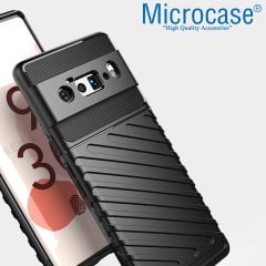 Microcase Google Pixel 6 Pro Thunder Serisi Darbeye Dayanıklı Silikon Kılıf - Siyah