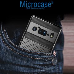 Microcase Google Pixel 6 Pro Thunder Serisi Darbeye Dayanıklı Silikon Kılıf - Siyah