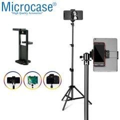 Microcase 3 Ayak Sabitleyici Alüminyum Cep Telefonu Tablet Kamera DSLR Tripodu 201 cm - AL2507
