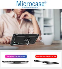 Microcase Samsung Galaxy Note 10 Anka Serisi Yüzük Standlı Armor Kılıf - Siyah