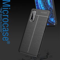Microcase Realme 6i Leather Tpu Silikon Kılıf - Siyah