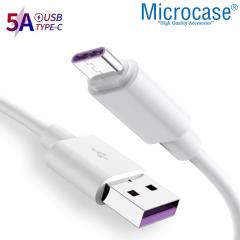 Microcase Type-C 5A Hızlı Şarj ve Data USB Kısa Kablo - 25 cm Beyaz AL2712