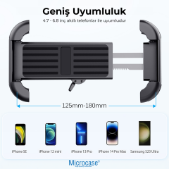 Micorcase HL-152D Motosiklet Scooter Telefon Tutucu - Titreşim ve Darbe Korumalı Dikiz Ayna Bağlantılı Güvenlik Kilitli Kurye Telefon Standı - AL5742