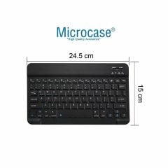 Microcase Samsung Galaxy Tab S10+ S10 Plus için Bluetooth Klavye (TR Sticker) + Bluetooth Mouse + Tablet Standı - AL2765