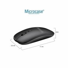 Microcase Samsung Galaxy Tab S10+ S10 Plus için Bluetooth Klavye (TR Sticker) + Bluetooth Mouse + Tablet Standı - AL2765