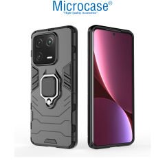Microcase Xiaomi 13 (Global) Batman Serisi Yüzük Standlı Armor Kılıf - Siyah AL3349