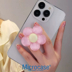 Microcase 3D Çiçek Tasarımlı 3M Yapıştırmalı El Parmak Tutucu Cep Telefonu Tutacağı Popsocket - AL5246