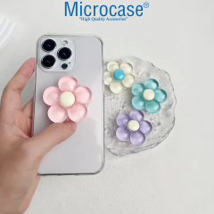 Microcase 3D Çiçek Tasarımlı 3M Yapıştırmalı El Parmak Tutucu Cep Telefonu Tutacağı Popsocket - AL5246
