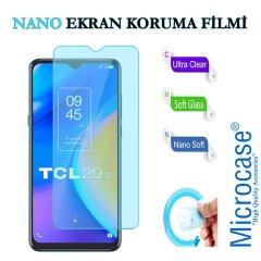 Microcase TCL 20 SE Matte Serisi Kamera Korumalı Silikon TPU Kılıf - Siyah + Nano Esnek Ekran Filmi