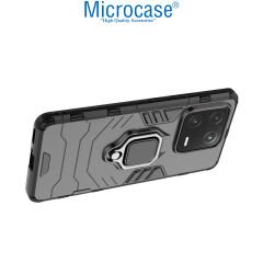 Microcase Xiaomi 13 Pro (Global) Batman Serisi Yüzük Standlı Armor Kılıf - Siyah AL3349