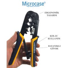Microcase Kablo Sıyırıcı Pense Ve Jack Network Kablo Sıkma Pensesi - AL4911