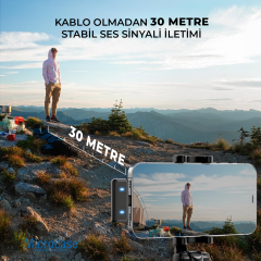 Microcase SX22 Kablosuz Yaka Mikrofonu Tak Çalıştır, Gürültü Engelleme ve 30 Metre Menzil - AL5796