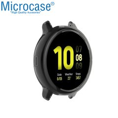 Microcase Samsung Galaxy Watch Active 2 44 mm Önü Açık Tasarım Silikon Kılıf - Füme