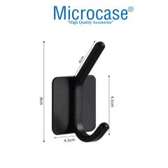 Microcase Yapışkanlı Metal Banyo Mutfak Eşya Havlu Vb. Ürün Askılığı Siyah  -AL4618  2 Adet
