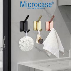 Microcase Yapışkanlı Metal Banyo Mutfak Eşya Havlu Vb. Ürün Askılığı Siyah  -AL4618  2 Adet