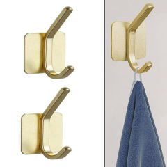 Microcase Yapışkanlı Metal Banyo Mutfak Eşya Havlu Vb. Ürün Askılığı Siyah  -AL4618  2 Adet