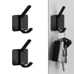 Microcase Yapışkanlı Metal Banyo Mutfak Eşya Havlu Vb. Ürün Askılığı Siyah  -AL4618  2 Adet