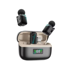 Microcase SX-35 Mini Kablosuz Yaka Mikrofonu Şarj Kutulu - 360° Ses Algılama, CD Kalitesi, Type-C Dijital Ekranlı Çiftli Mikrofon Seti - AL5797