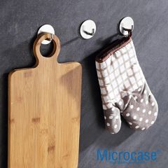 Microcase  Yapışkanlı  Paslanmaz Çelik Banyo Mutfak Eşya Havlu Vb Metal Askılık Yuvarlak Tasarım - AL4935 1 Adet