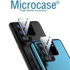 Huawei P40 Pro Plus Lens Koruyucu Glass Metal Çerçeveli -Siyah