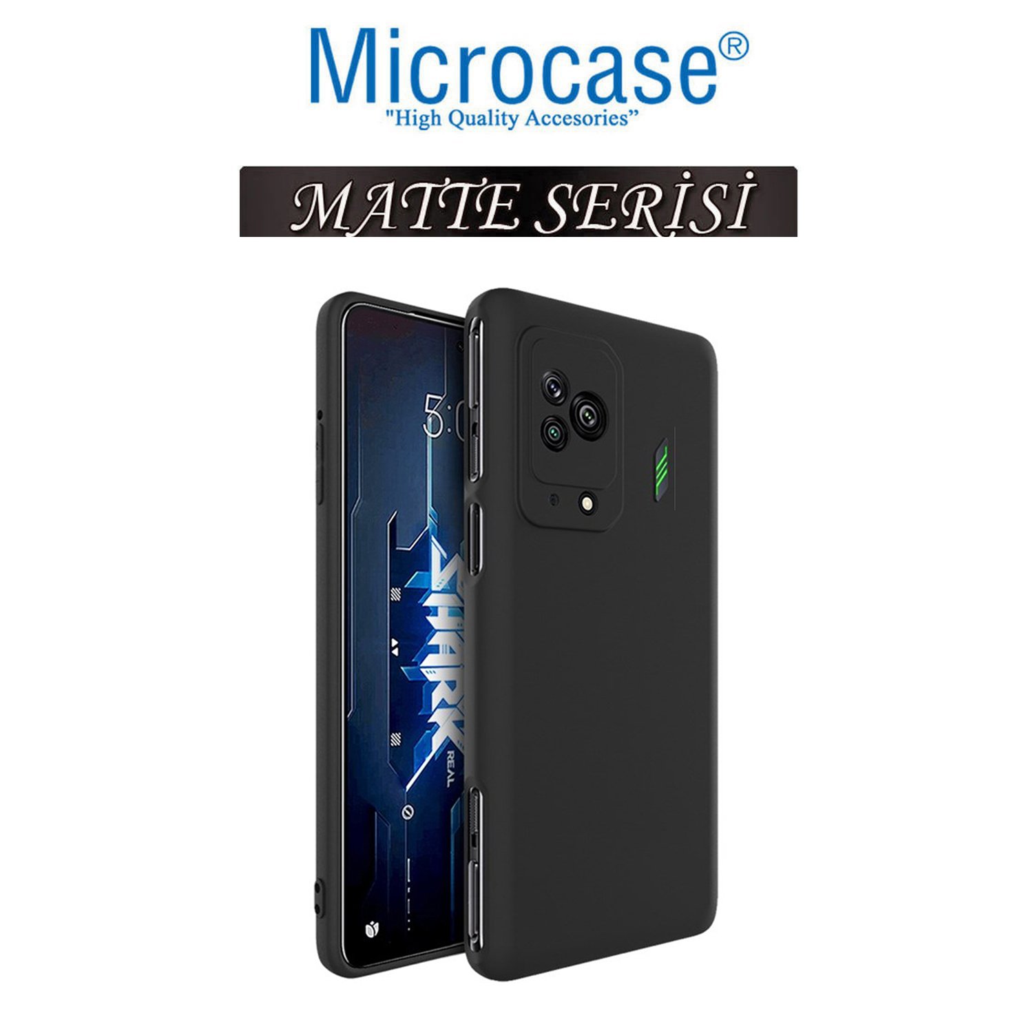 Microcase Xiaomi Black Shark 5 Matte Serisi Kamera Korumalı Silikon TPU Kılıf - Siyah