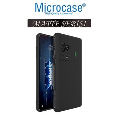 Microcase Xiaomi Black Shark 5 Matte Serisi Kamera Korumalı Silikon TPU Kılıf - Siyah