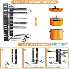 Microcase Çok Amaçlı Tencere Tava vs Ürünler İçin Düzenleyici Metal Raflık - AL5048