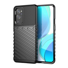 Microcase OnePlus 9 Çin Versiyon Thunder Serisi Darbeye Dayanıklı Silikon Kılıf - Siyah
