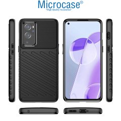 Microcase OnePlus 9 Çin Versiyon Thunder Serisi Darbeye Dayanıklı Silikon Kılıf - Siyah