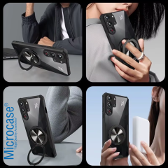 Microcase ZTE Nubia Red Magic 10 Pro / ZTE Nubia Red Magic 10 Pro Plus ile Uyumlu Manyetik Mıknatıslı Yüzük Standlı Kılıf-AL5125