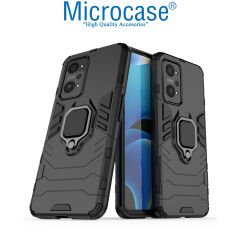 Microcase Realme GT2 / GT Neo 2 Batman Serisi Yüzük Standlı Armor Kılıf - Siyah AL3349