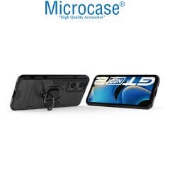 Microcase Realme GT2 / GT Neo 2 Batman Serisi Yüzük Standlı Armor Kılıf - Siyah AL3349