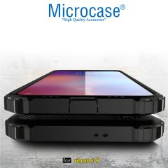 Microcase Xiaomi Mi 9 King Serisi Armor Perfect Koruma Kılıf Siyah + Tempered Glass Cam Koruma (SEÇENEKLİ)