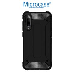 Microcase Xiaomi Mi 9 King Serisi Armor Perfect Koruma Kılıf Siyah + Tempered Glass Cam Koruma (SEÇENEKLİ)