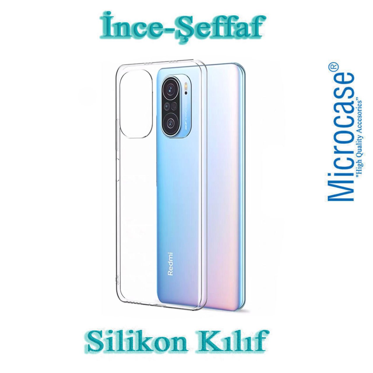 Microcase Xiaomi Redmi K40 Pro İnce 0.2 mm Soft Silikon Kılıf Şeffaf
