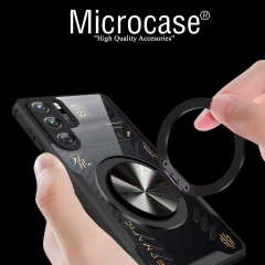 Microcase ZTE Nubia Red Magic 9 Pro ile Uyumlu Manyetik Mıknatıslı Yüzük Standlı Kılıf-AL5125