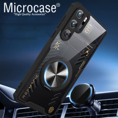 Microcase ZTE Nubia Red Magic 9 Pro ile Uyumlu Manyetik Mıknatıslı Yüzük Standlı Kılıf-AL5125