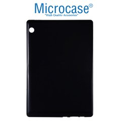 Microcase Lenovo TAB M10 10.1 X505F 4G LTE Tablet ZA490043TR Tablet Silikon Tpu Soft Kılıf - Siyah + Tempered Glass Cam Koruma
