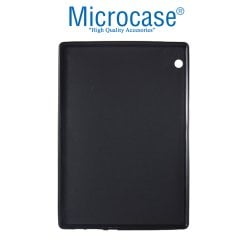 Microcase Lenovo TAB M10 10.1 X505F 4G LTE Tablet ZA490043TR Tablet Silikon Tpu Soft Kılıf - Siyah + Tempered Glass Cam Koruma