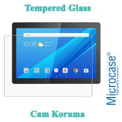 Microcase Lenovo TAB M10 10.1 X505F 4G LTE Tablet ZA490043TR Tablet Silikon Tpu Soft Kılıf - Siyah + Tempered Glass Cam Koruma