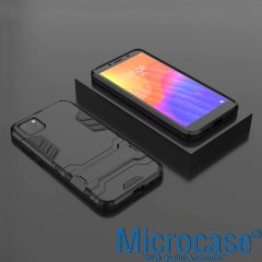 Microcase Huawei Y5P Alfa Serisi Armor Standlı Perfect Koruma Kılıf - Siyah