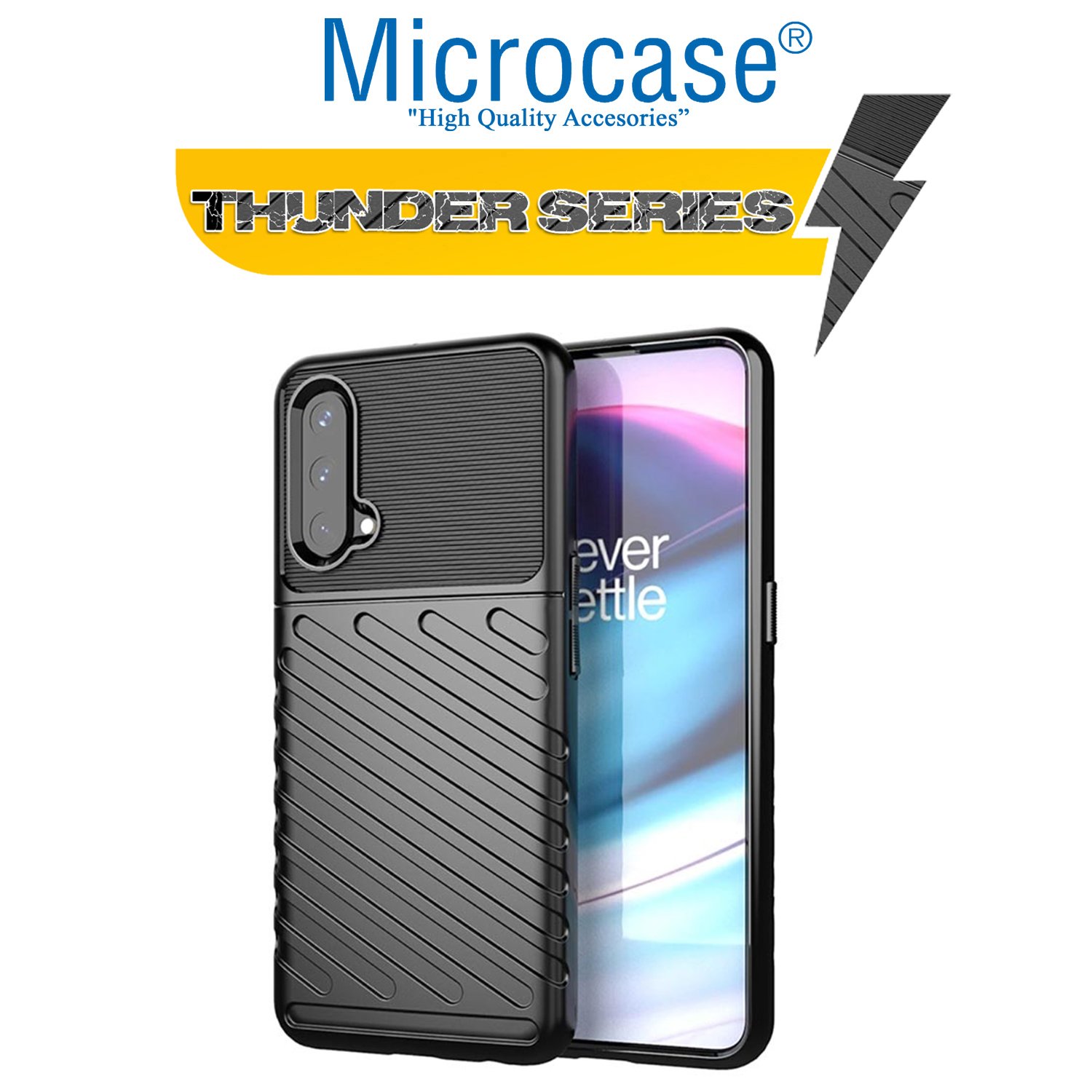 Microcase OnePlus Nord CE 5G Thunder Serisi Darbeye Dayanıklı Silikon Kılıf - Siyah