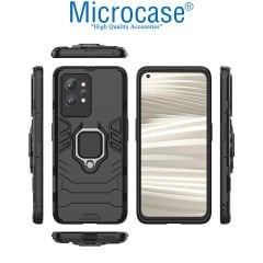 Microcase Realme GT2 Pro Batman Serisi Yüzük Standlı Armor Kılıf - Siyah AL3349