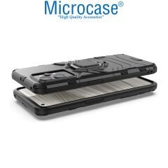 Microcase Realme GT2 Pro Batman Serisi Yüzük Standlı Armor Kılıf - Siyah AL3349