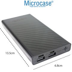 Microcase OneZero Serisi T5 2 USB Port'lu 10000 mah Kablosuz Powerbank Siyah AL3950